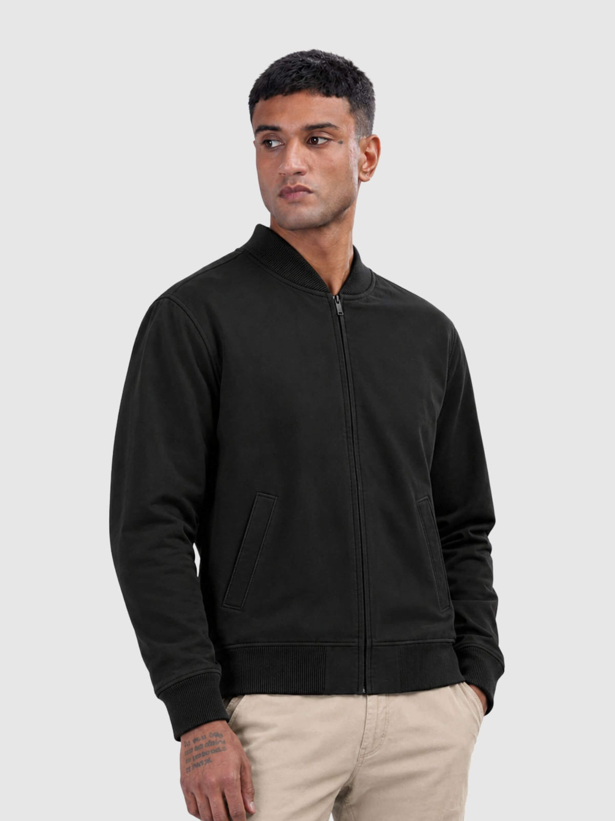 Bomber Fleece Jacket - Black