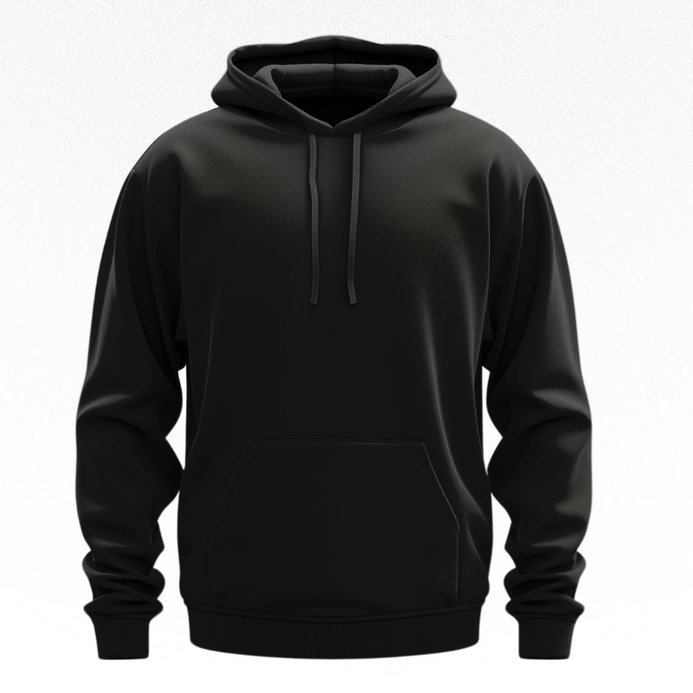Plain Black Hoodie – Premium Cotton Chris Cross