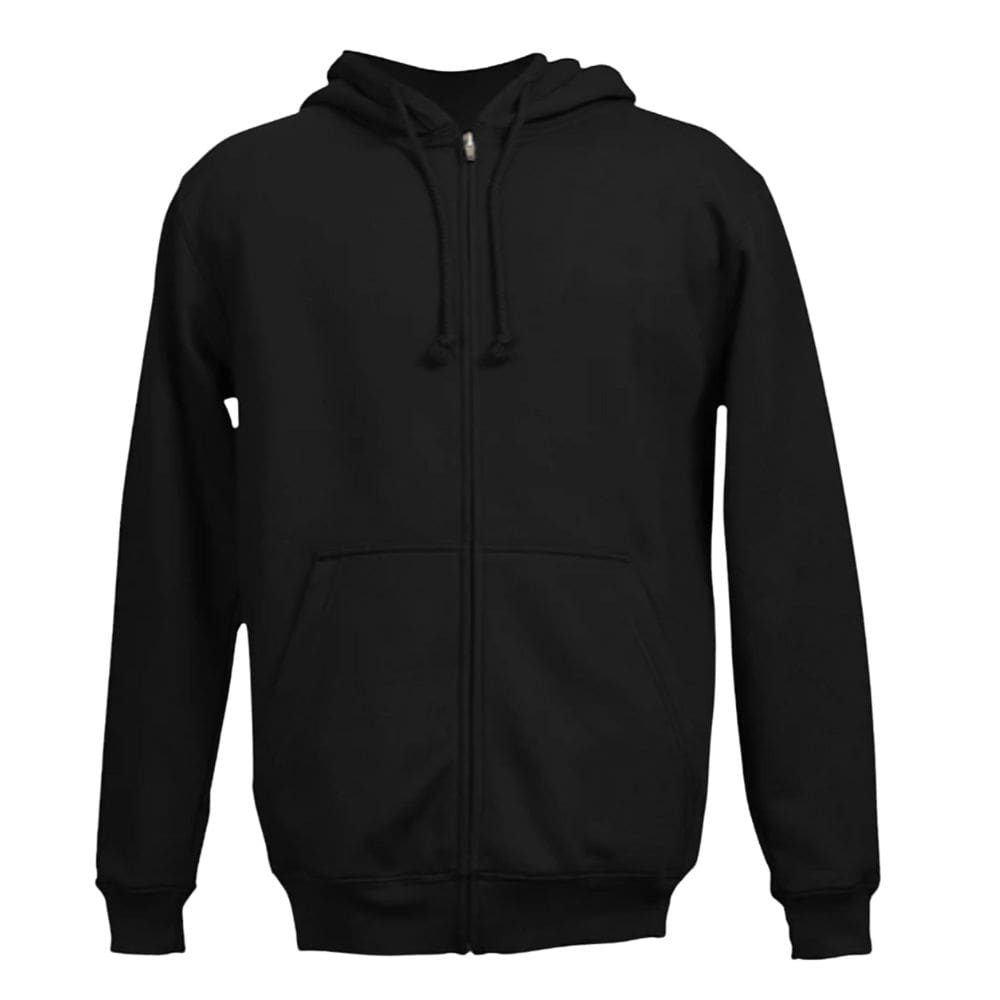 Plain ZIPPED Black hoodie - Main Image