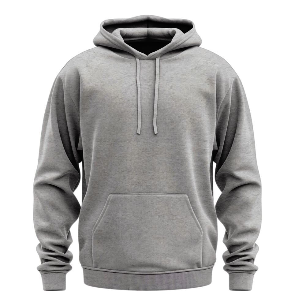 Plain Grey Melange Hoodie