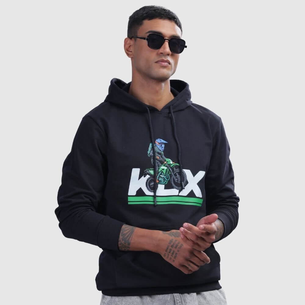 Chris Cross Kawasaki KLX 230 Hoodie – Black Dirt Bike Hoodie for Men