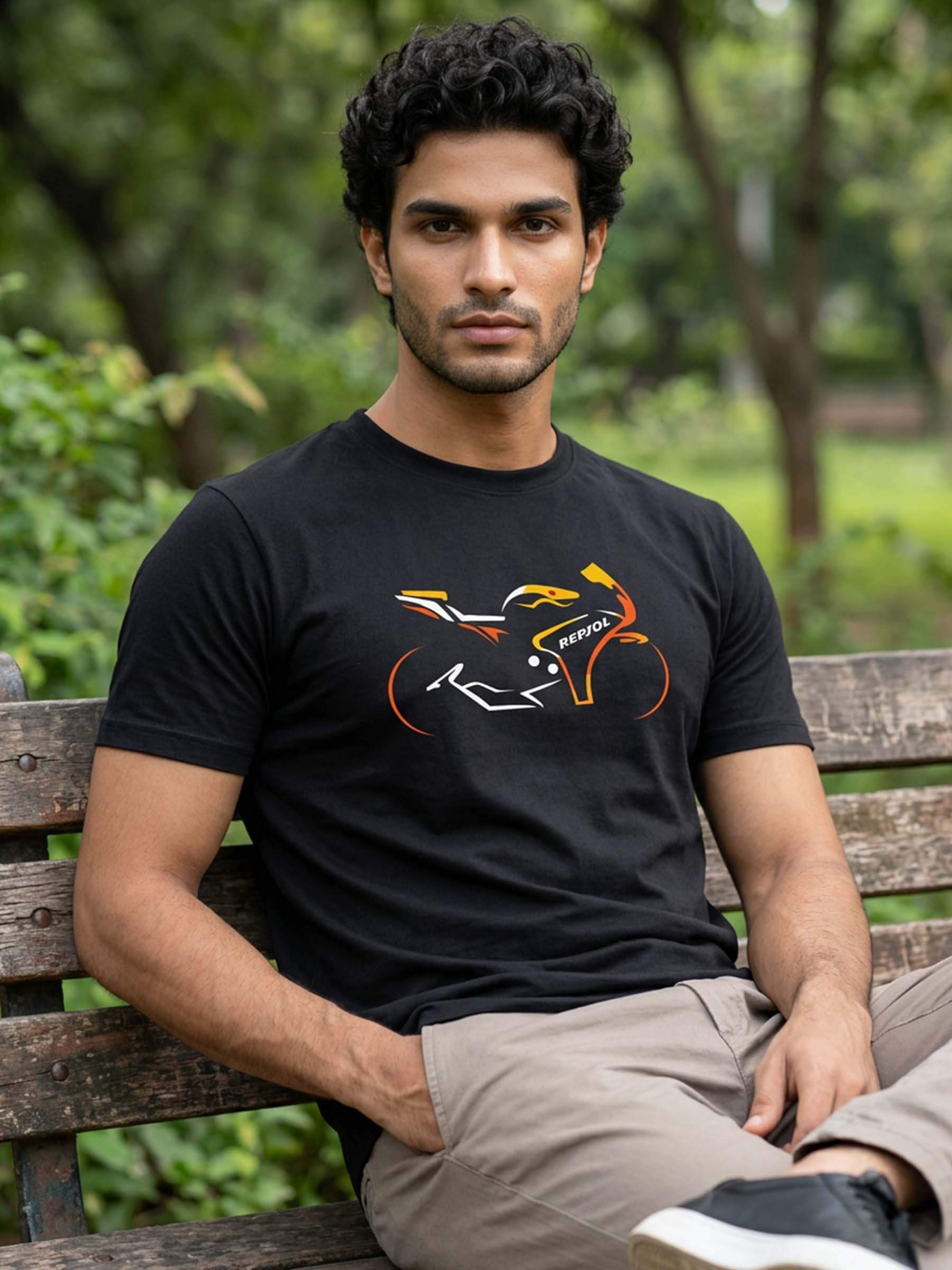 Chris Cross Repsol Honda HRC T-Shirt | Minimal Black Biker Tee