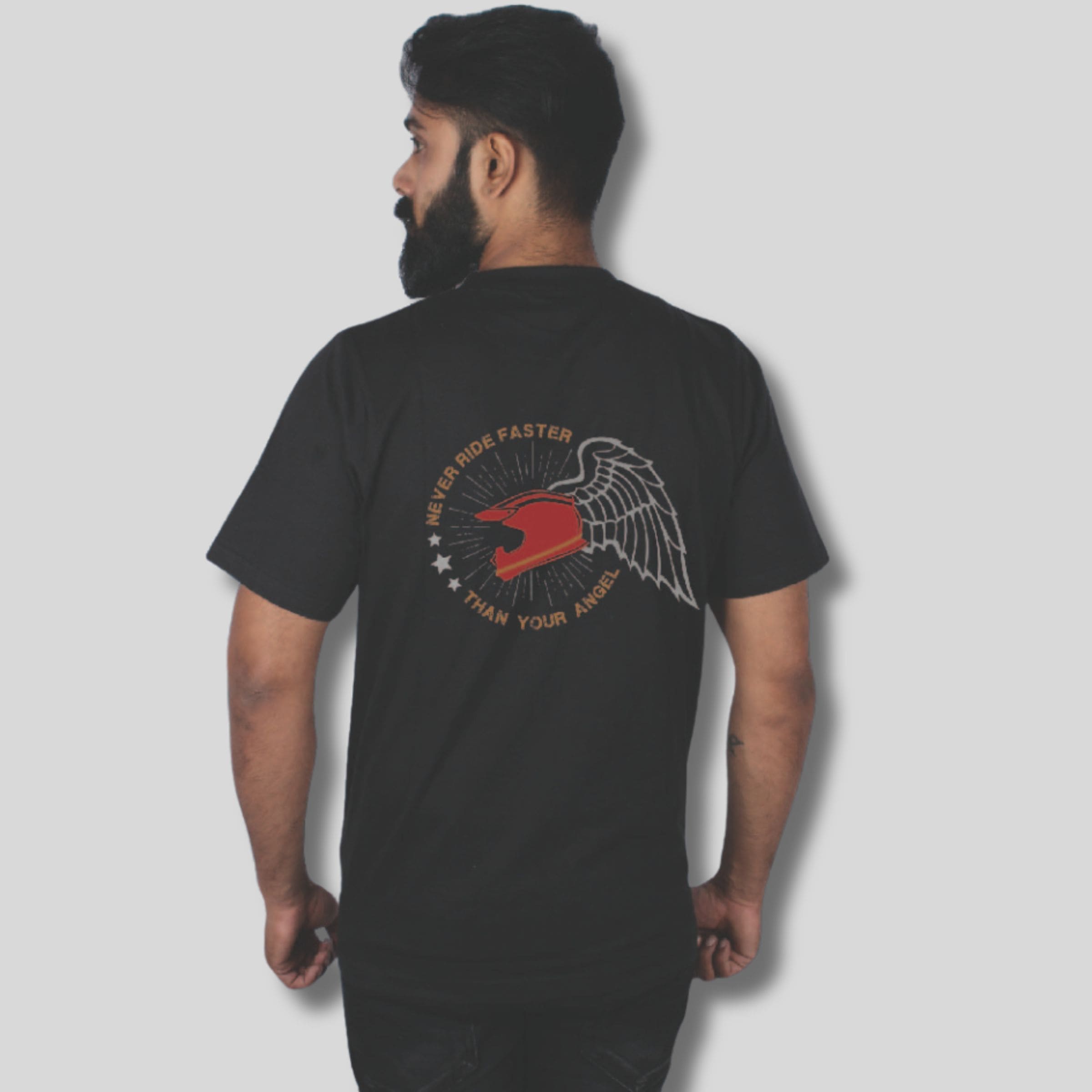 Never Ride Faster Than Your Angel T Shirt