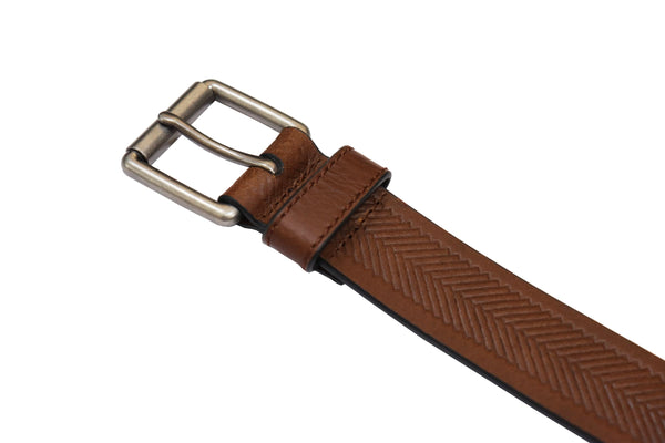 Leather Belt (Brown / Arrow) | Waist: 36"