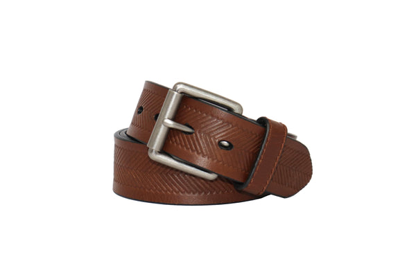 Leather Belt (Brown / Arrow) | Waist: 36"