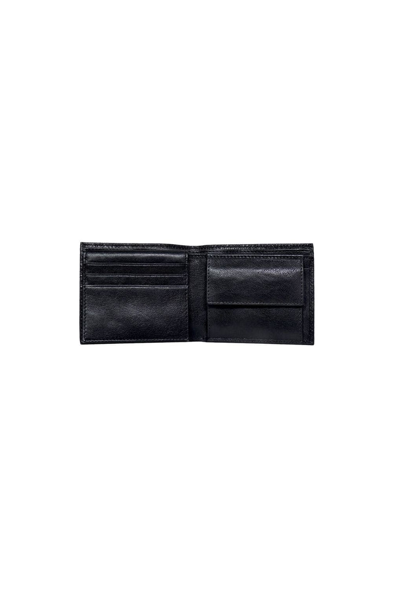Mens Leather Wallet + Keychain (Black | Plain)