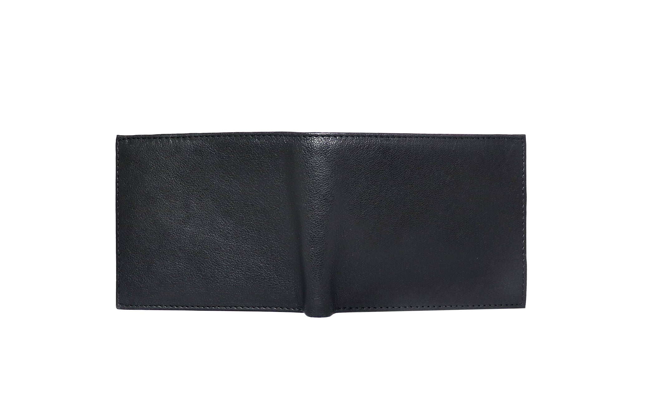 Mens Leather Wallet + Keychain (Black | Plain)