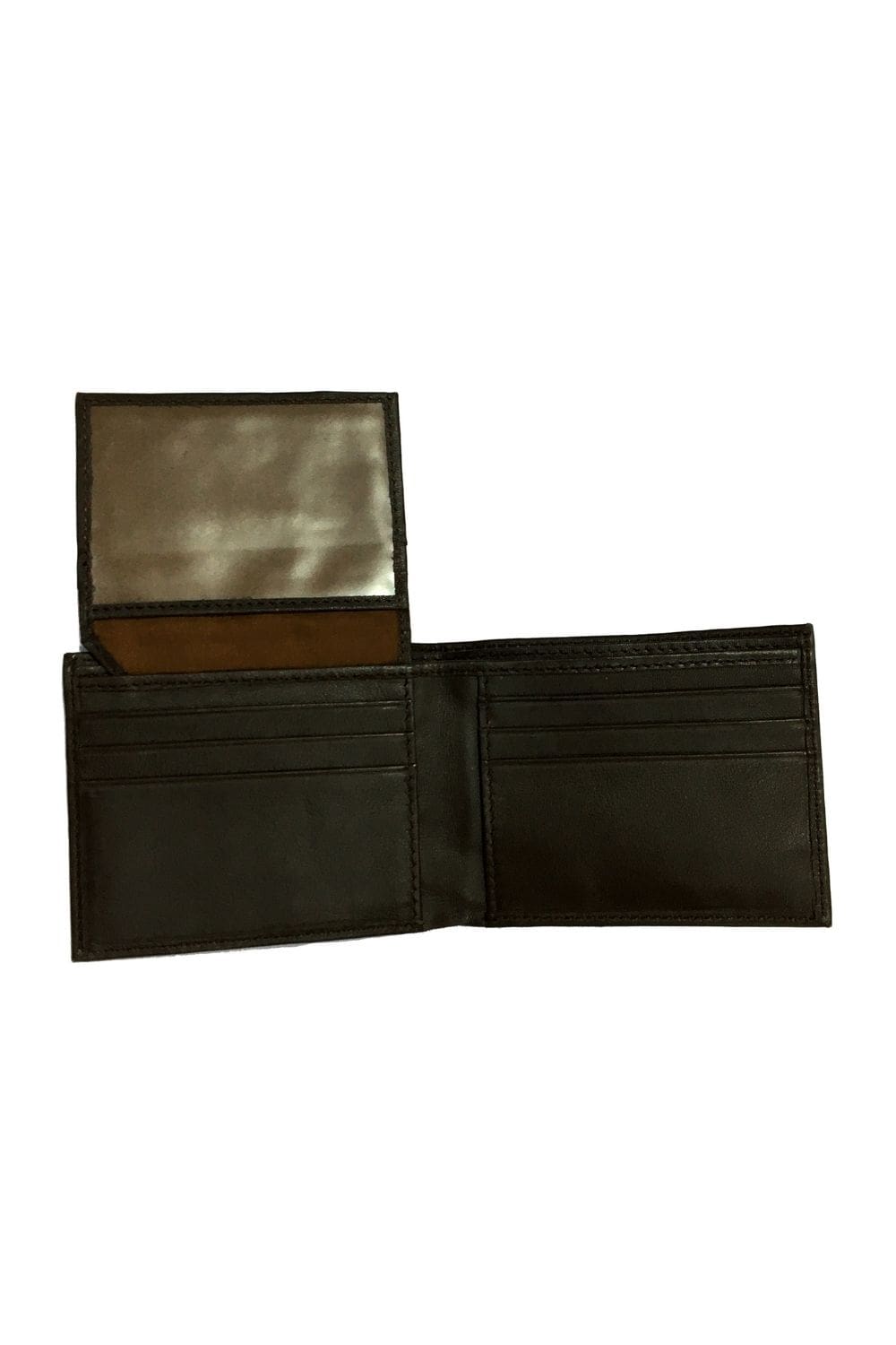 Mens Leather Wallet + Keychain (Brown | Plain)