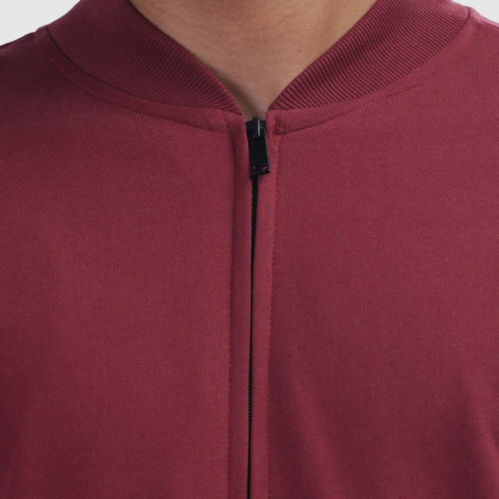 Bomber Fleece Jacket - Maroon