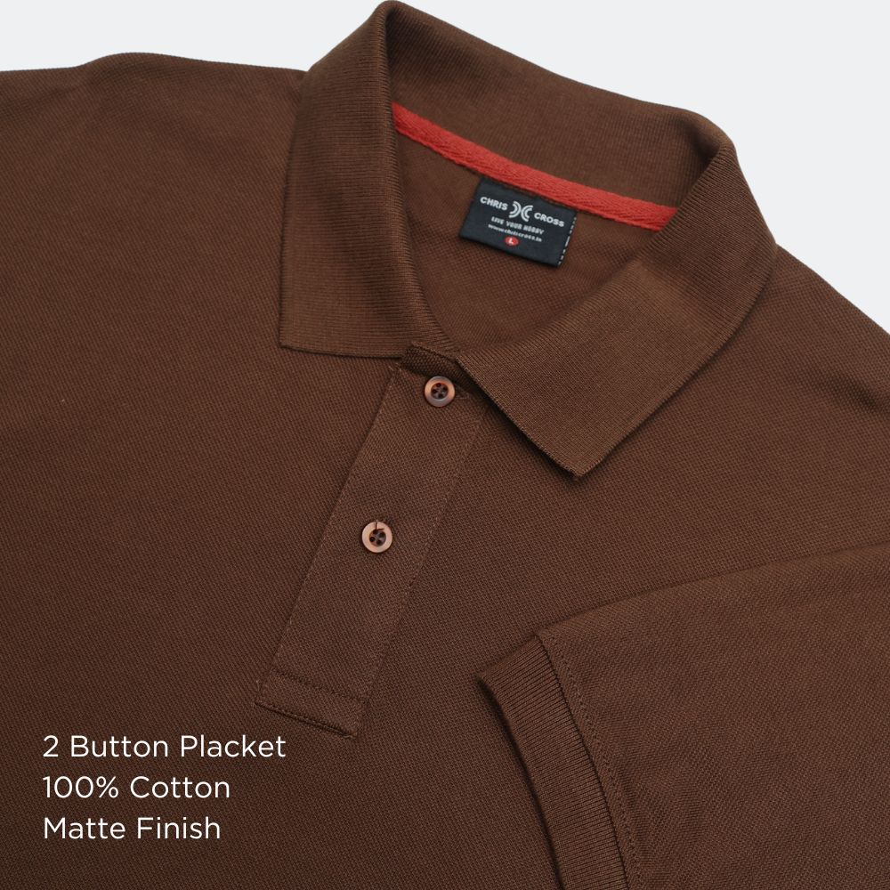 Chocolate Brown Polo Collar T-Shirt