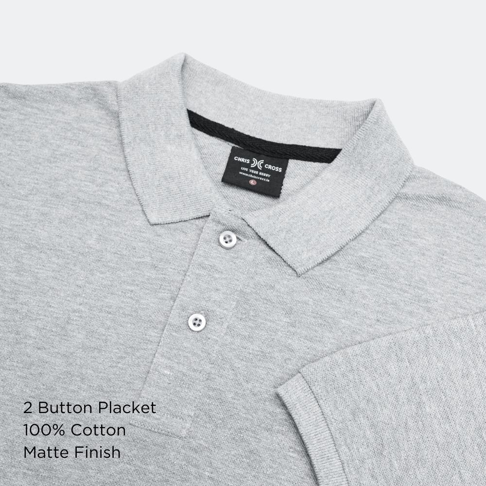 Grey Polo Collar T-Shirt