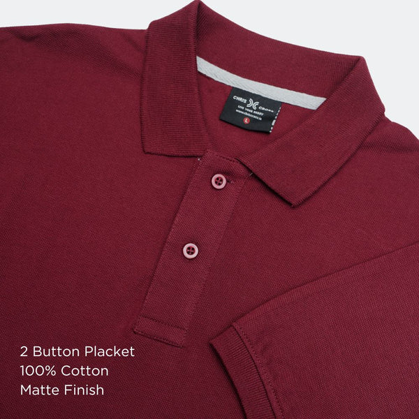 Maroon Polo Collar T-Shirt