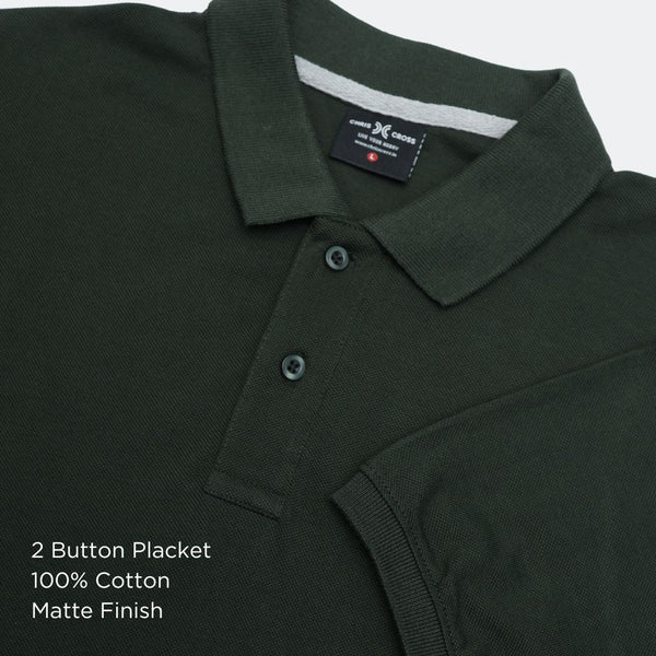 Bottle Green Polo Collar T-Shirt