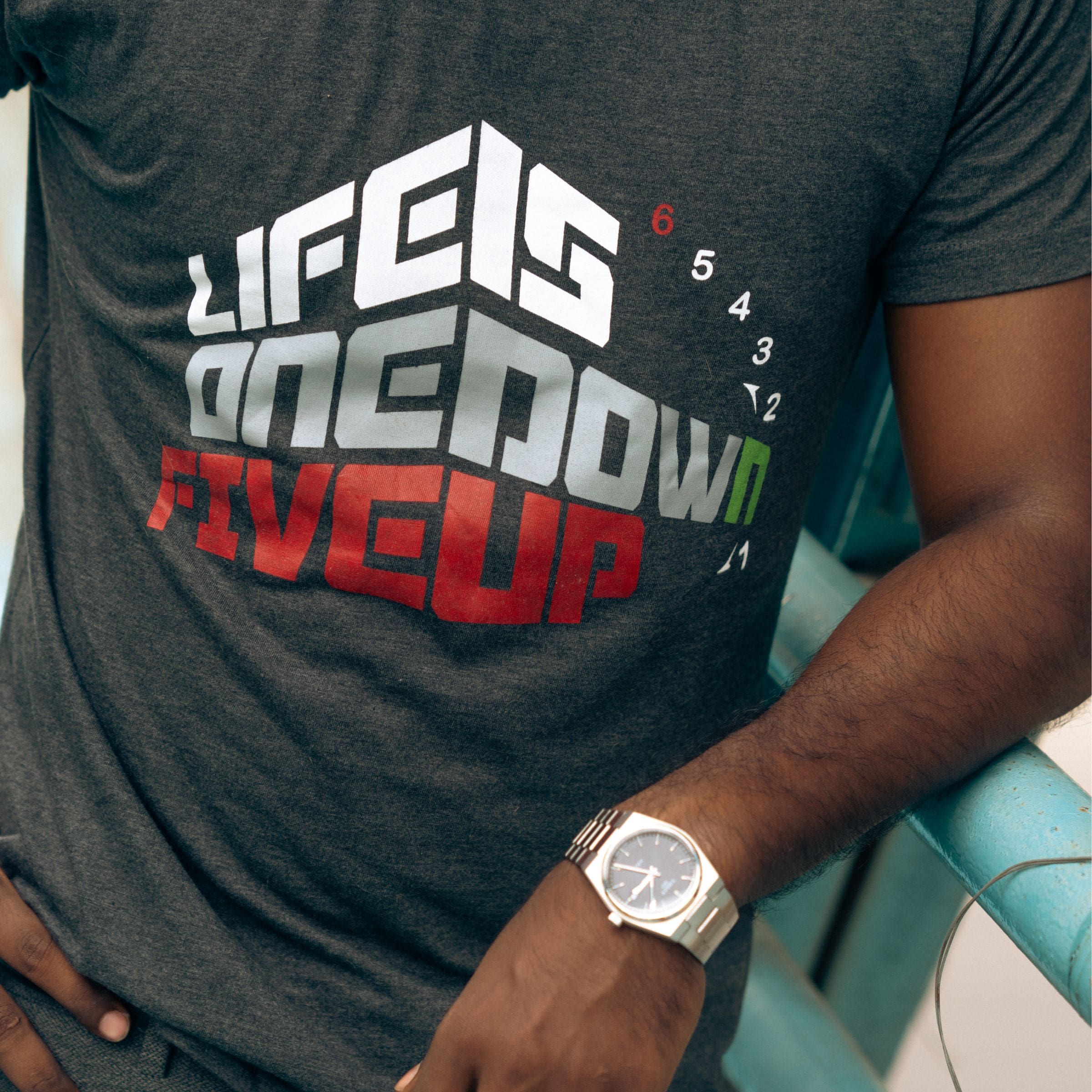 1 Down 5 Up Biker-T-Shirt