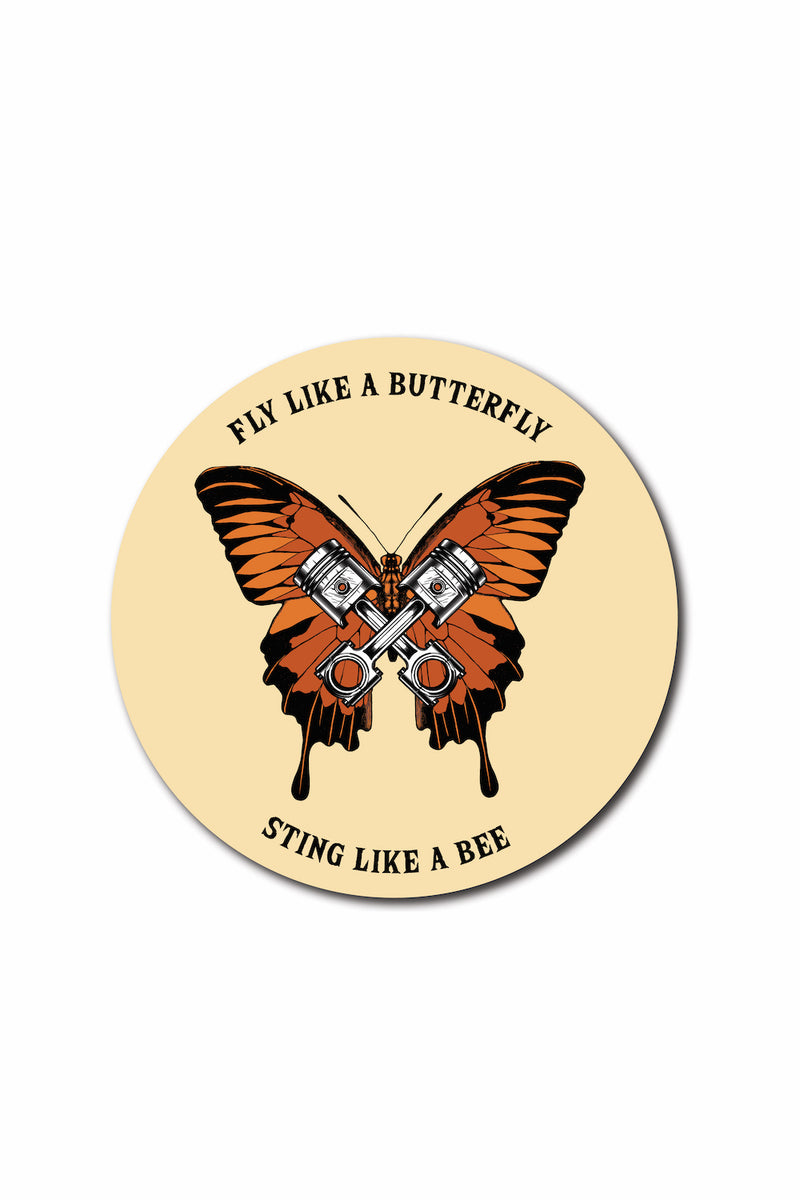 Butterfly Piston Sticker - ChrisCross.in