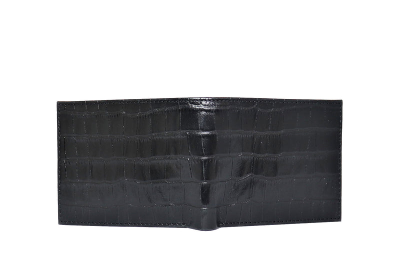 Mens Leather Wallet (Croco / Black) 2