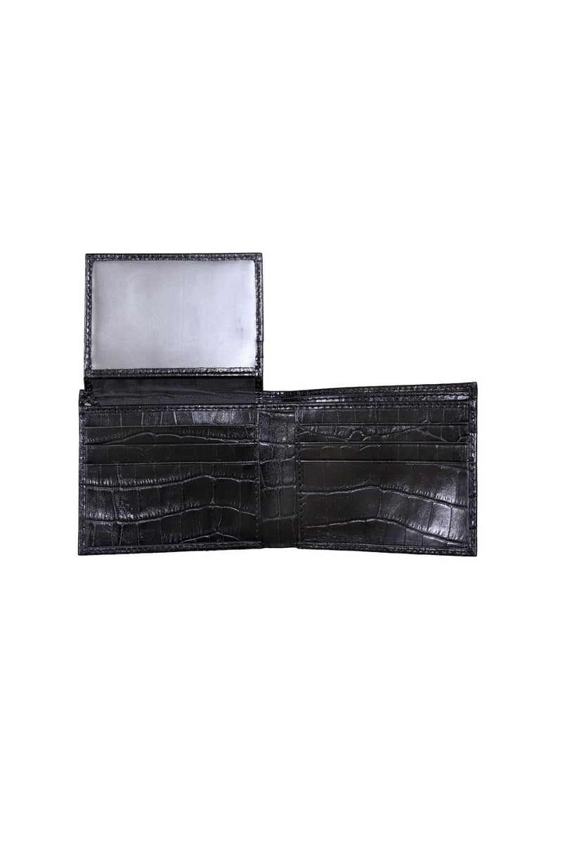 Mens Leather Wallet (Croco / Black) 2
