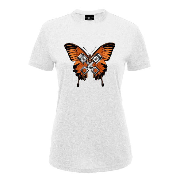 Butterfly Piston Women Biker T Shirt - ChrisCross.in