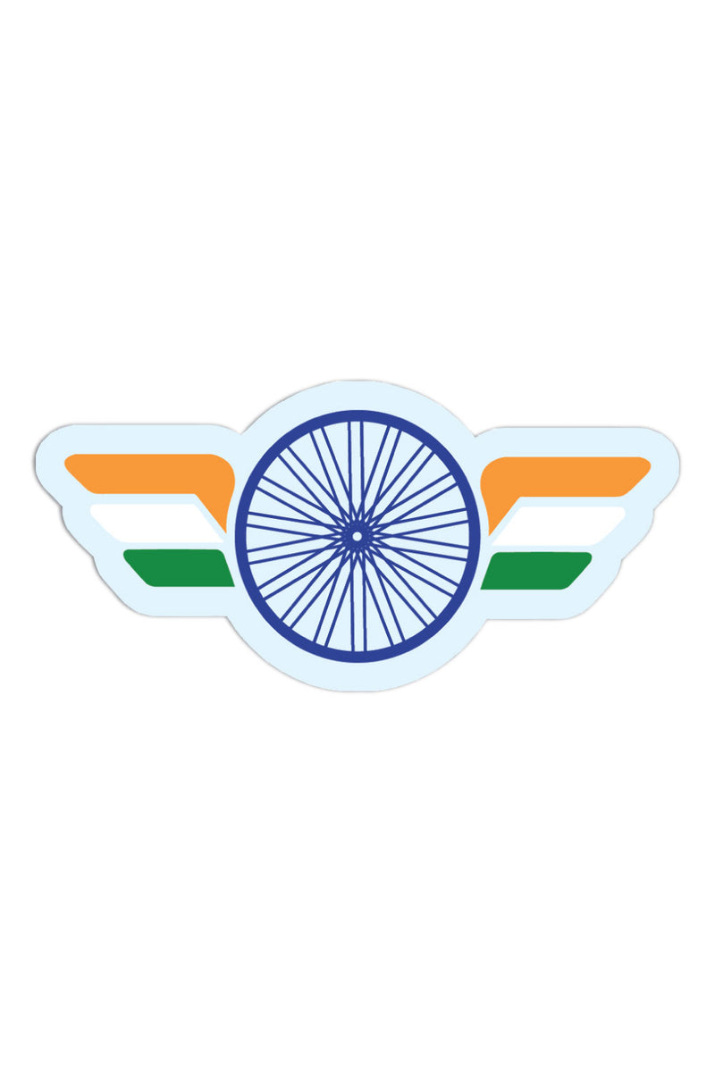 Winged India Flag Sticker - ChrisCross.in