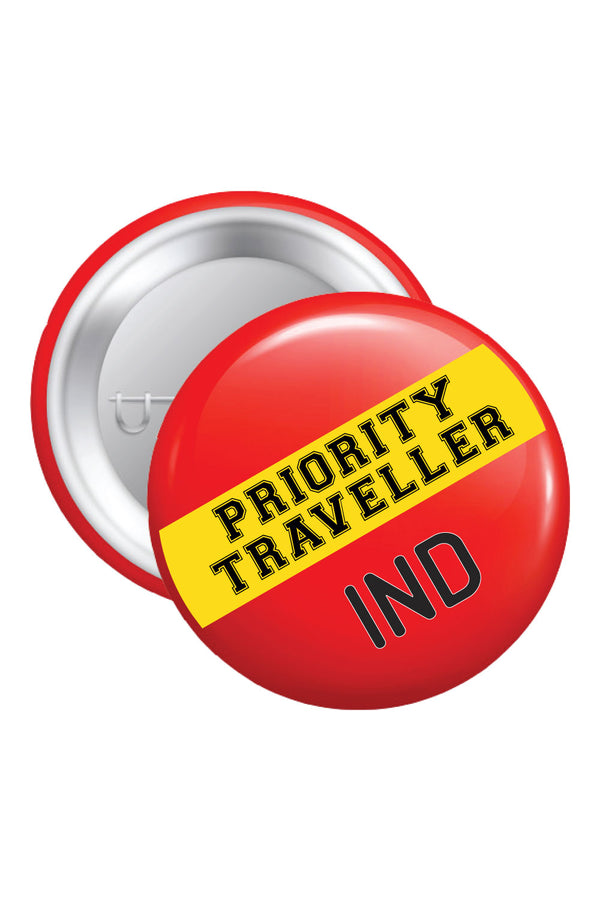 Button Badges - Priority Traveller - ChrisCross.in